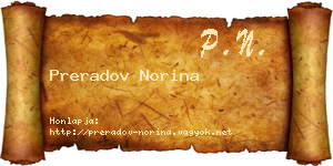 Preradov Norina névjegykártya